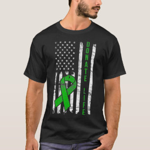 T-shirt Distressed Donateur Vie USA Drapeau Orgue Donateur