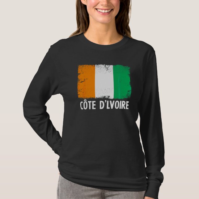 T-shirt Distressed drapeau de la Côte d'Ivoire (Devant)