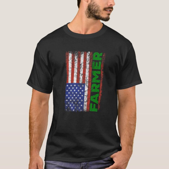 T-shirt Distressed Farmer américain (Devant)