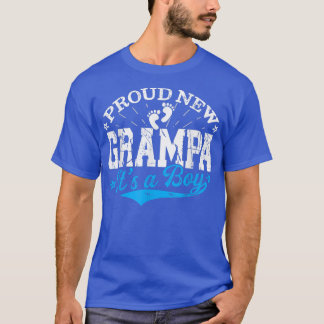 T-shirt Distressed Gender Reveal Fier Nouveau Grampa C'est