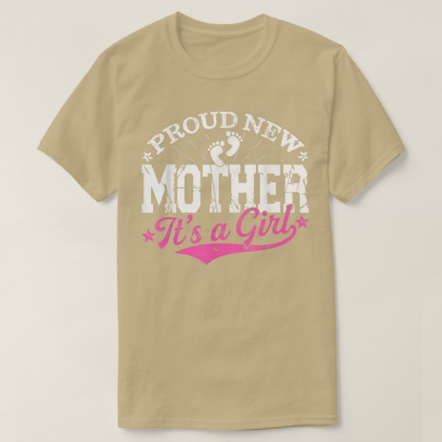 T-shirt Distressed Gender Reveal Fier Nouvelle Mère C'est  (Design devant)