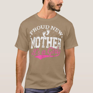 T-shirt Distressed Gender Reveal Fier Nouvelle Mère C'est 