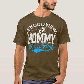 T-shirt Distressed Gender Reveal Proud New Mommy It's A Bo