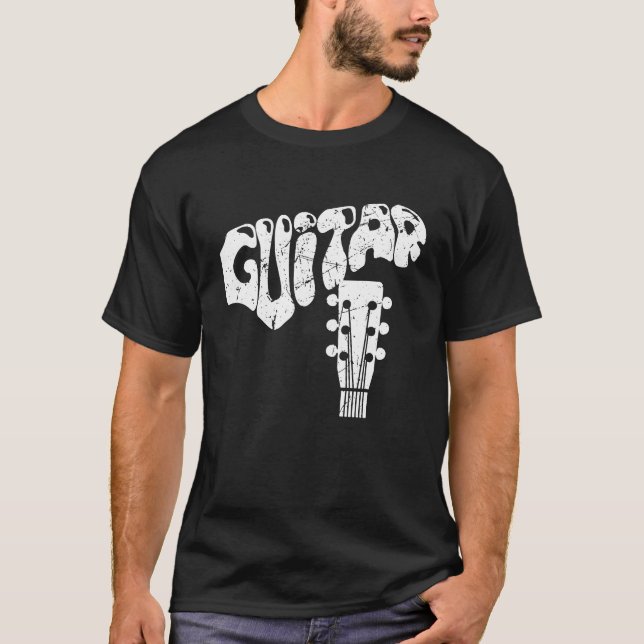 T-shirt Distressed Guitar Guitarist Musicians Music (Devant)