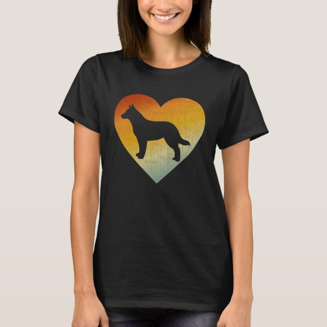 T-shirt Distressed Heart Retro Men Women Australian Cattle (Devant)