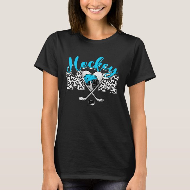 T-shirt Distressed Hockey Heart Hockey Mom Mother s Day (Devant)