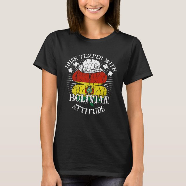T-shirt Distressed Irish Bolivian Attitude Patriotic Shamr (Devant)
