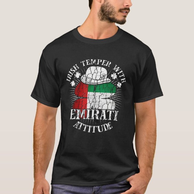 T-shirt Distressed Irish Emirati Attitude Patriotic Shamro (Devant)