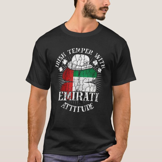 T-shirt Distressed Irish Emirati Attitude Patriotic Shamro (Devant)