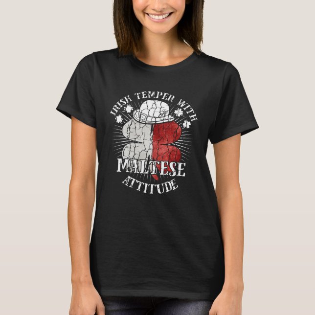 T-shirt Distressed Irish Maltese Attitude Patriotic Shamro (Devant)