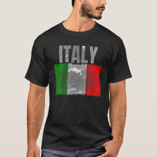 T-shirt Distressed Italie Drapeau Graphique Pour Hommes Fe