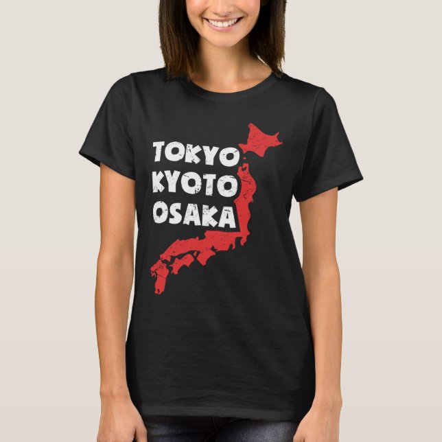 T-shirt Distressed Japanese City of Osaka (Devant)