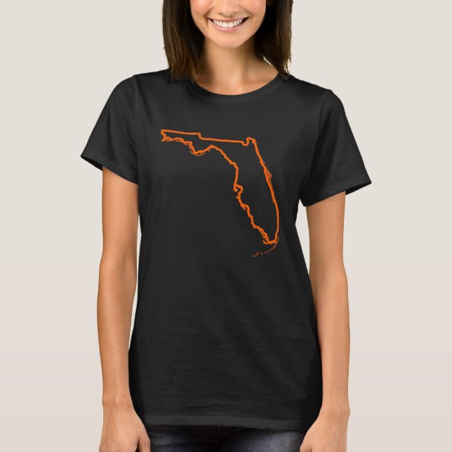 T-shirt Distressed Orange Florida Outline (Devant)