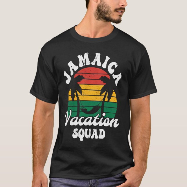 T-shirt Distressed Retro Jamaica Vacation Squad Caribbean  (Devant)