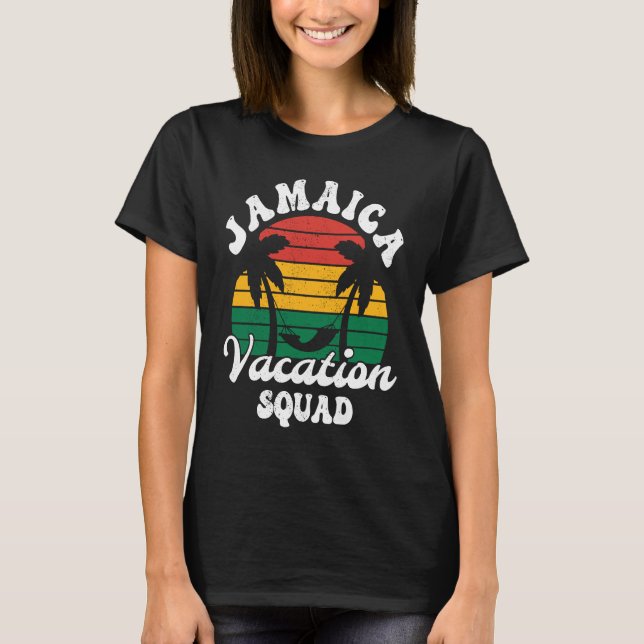 T-shirt Distressed Retro Jamaica Vacation Squad Caribbean  (Devant)