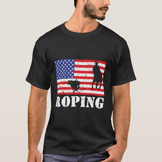T-shirt Distressed Roping américain Distressed Rodéo Vinta (Devant)
