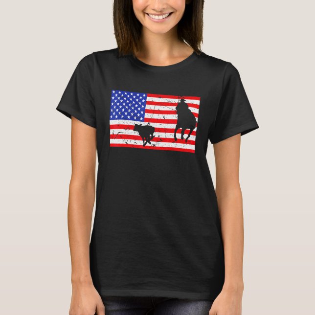 T-shirt Distressed Roping américain Distressed Rodéo Vinta (Devant)