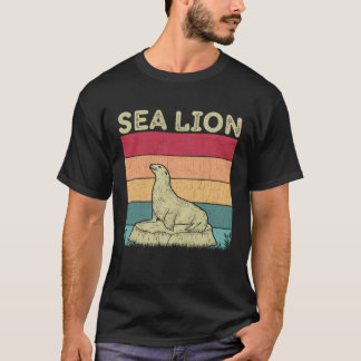 T-shirt Distressed Sea Lion Lover Boys Girls Retro Style S