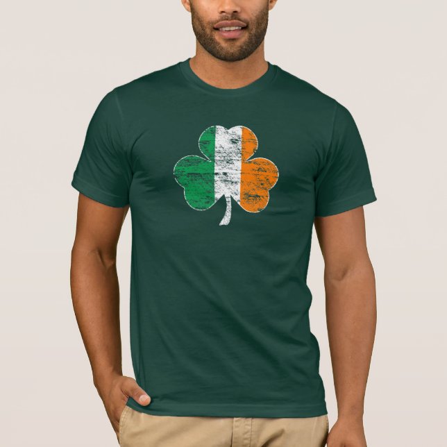 T-shirt Distressed Shamrock irlandais (Devant)