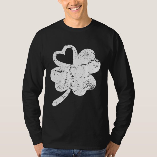 T-shirt Distressed Shamrock Retro Irish  Green St Patricks (Devant)