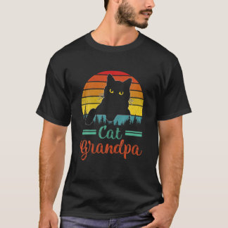 T-shirt Distressed Sun Cat Kitten Best Cat Grandpa Ever Vi