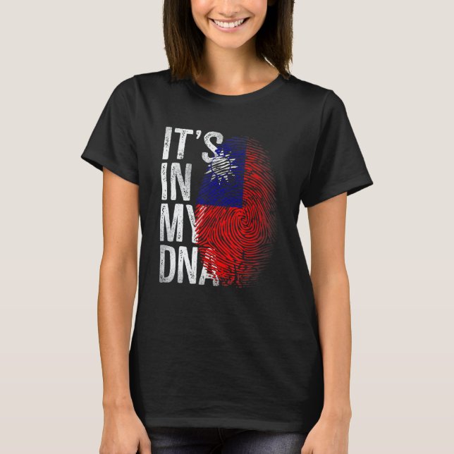 T-shirt Distressed Taiwanese Flag It's In My DNA Fingerpri (Devant)