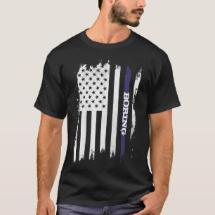 T-shirt Distressed USA Drapeau Bleu Bande Nom personnalisé
