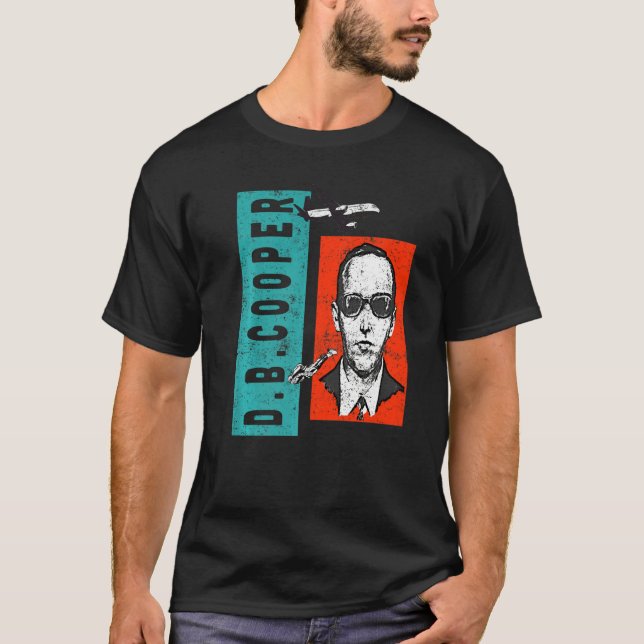 T-shirt Distressed Wanted D B Cooper Sketch Cryptid Urban  (Devant)