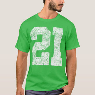 T-shirt Distressed White Number 21 Jersey Player Uniform 2