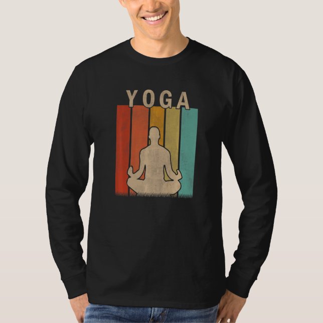 T-shirt Distressed Yoga  Men Women Cute Yoga Retro (Devant)