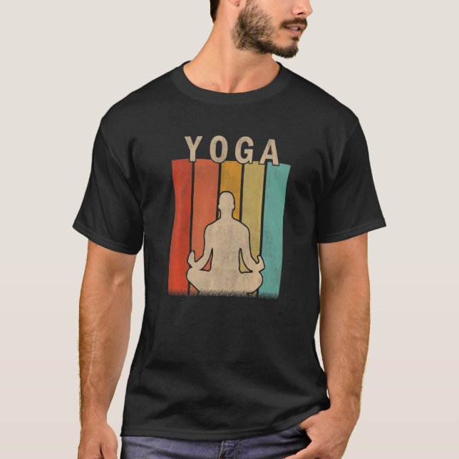 T-shirt Distressed Yoga  Men Women Cute Yoga Retro (Devant)