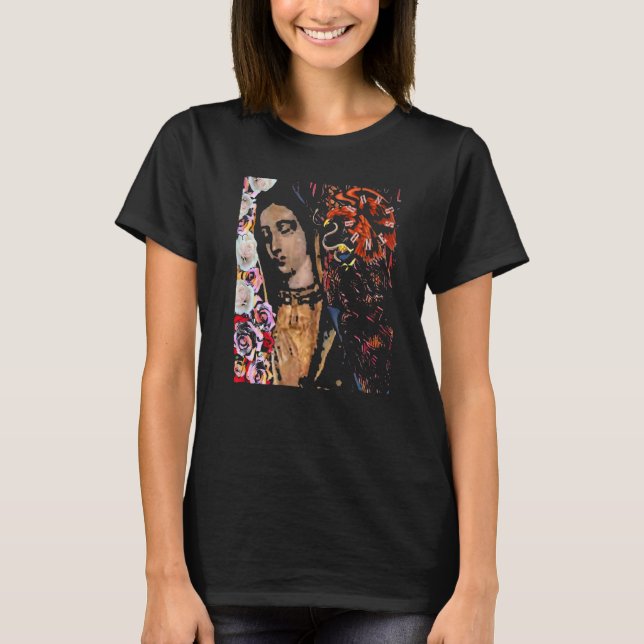 T-shirt Distresses Bong Bones Guadalupana Roseate Aztec Ea (Devant)
