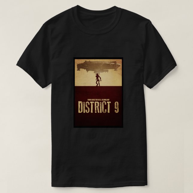 T-shirt DISTRICT 9 - Conception Silhouette minimale classi (Design devant)