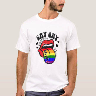 T-shirt Dit Gay Toute La Journée LGBT Pride Lesbian Gay Ae