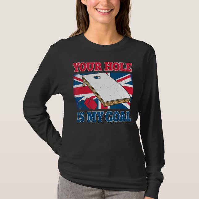 T-shirt Dit Royaume-Uni Cornhole Et Bean Bag (Devant)