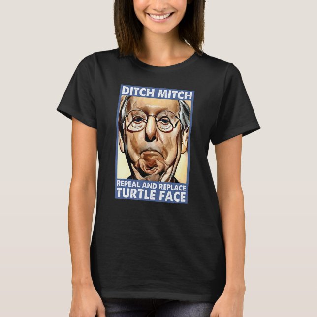 T-shirt Ditch Mitch Abroger et remplacer Turtle Face Anti  (Devant)