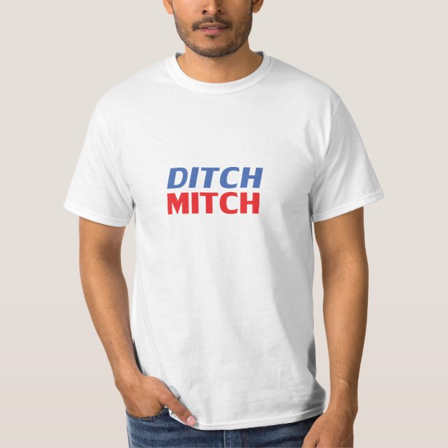T-shirt Ditch Mitch rouge blanc bleu moderne typographie d (Devant)