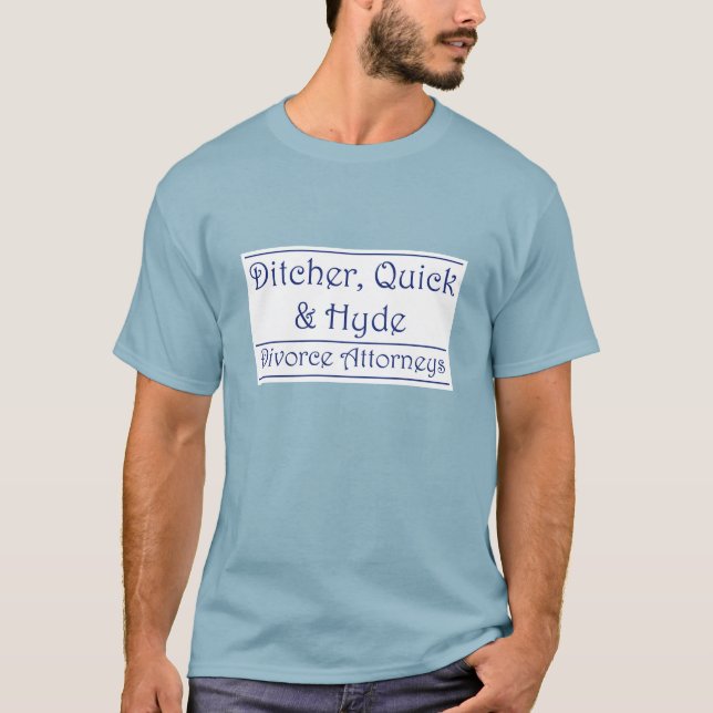T-shirt Ditcher, vite et Hyde - bleu sur le blanc (Devant)