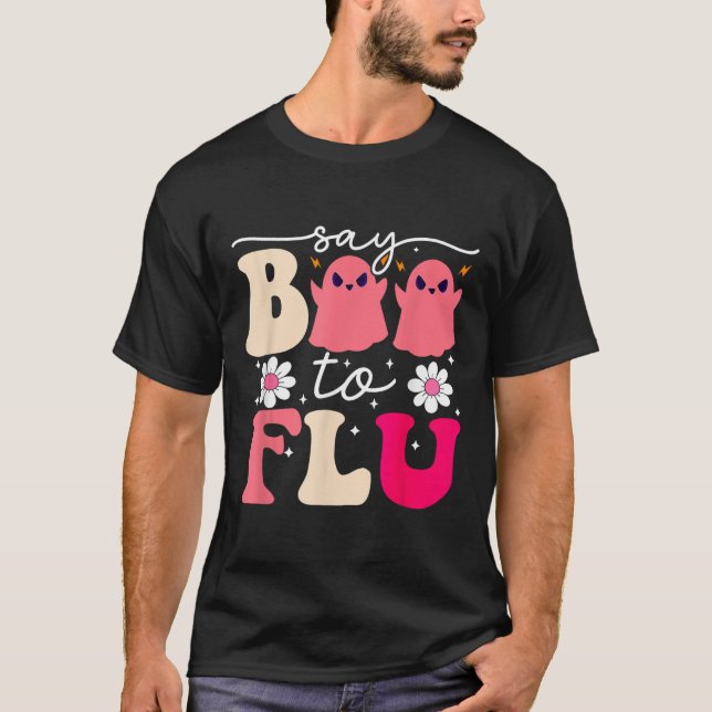 T-shirt Dites Boo À La Flu Drôle Halloween Nurs Fantômes M (Devant)
