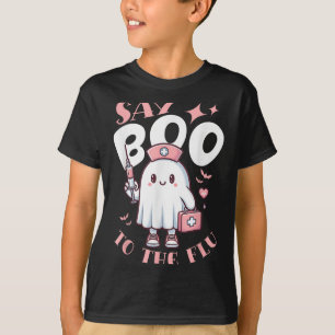 T-shirt Dites Boo À La Grippe Halloween Infirmière Fantôme