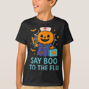 T-shirt Dites Boo Au Citrouille Du Vaccin D'Halloween De L