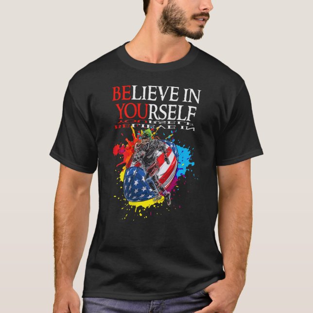 T-shirt Dites croyez en vous Football Conception de backpr (Devant)