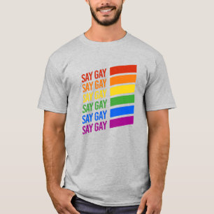 T-shirt Dites Gay Arc-en-ciel