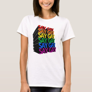 T-shirt Dites Gay Arc-en-ciel 3D
