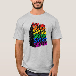 T-shirt Dites Gay Arc-en-ciel 3D