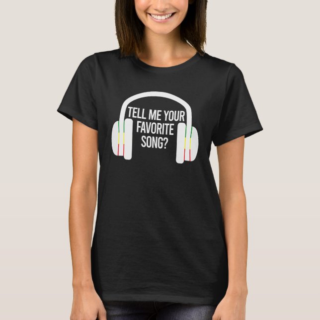 T-shirt Dites-moi votre chanson préférée casque brise-glac (Devant)