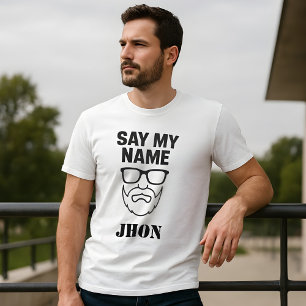 T-shirt Dites mon nom - Beille blanche et lunettes Tـ chem