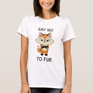 T-shirt Dites non à Fur - Triste Fox