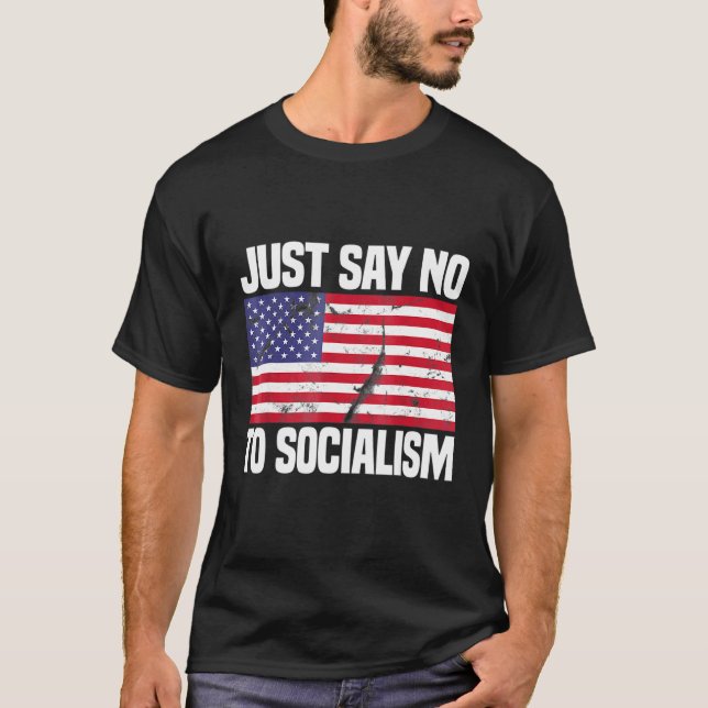 T-shirt Dites Non Au Socialisme (Devant)
