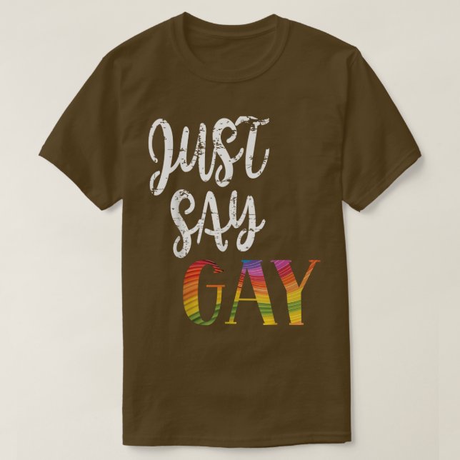 T-shirt Dites simplement gay C'est bon de dire gay LGBTQ F (Design devant)